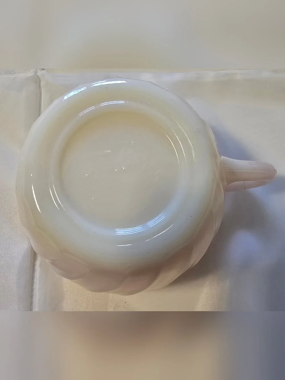 Vintage Fire King Pink Swirl Milk Glass Creamer Pitcher Anchor Hocking